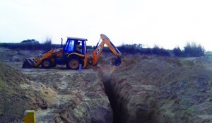 EXCAVATION WORK IN PROGRESS FOR WATER SUPPLY LINE PH-1 PLOTTED DEVELOPMENT  